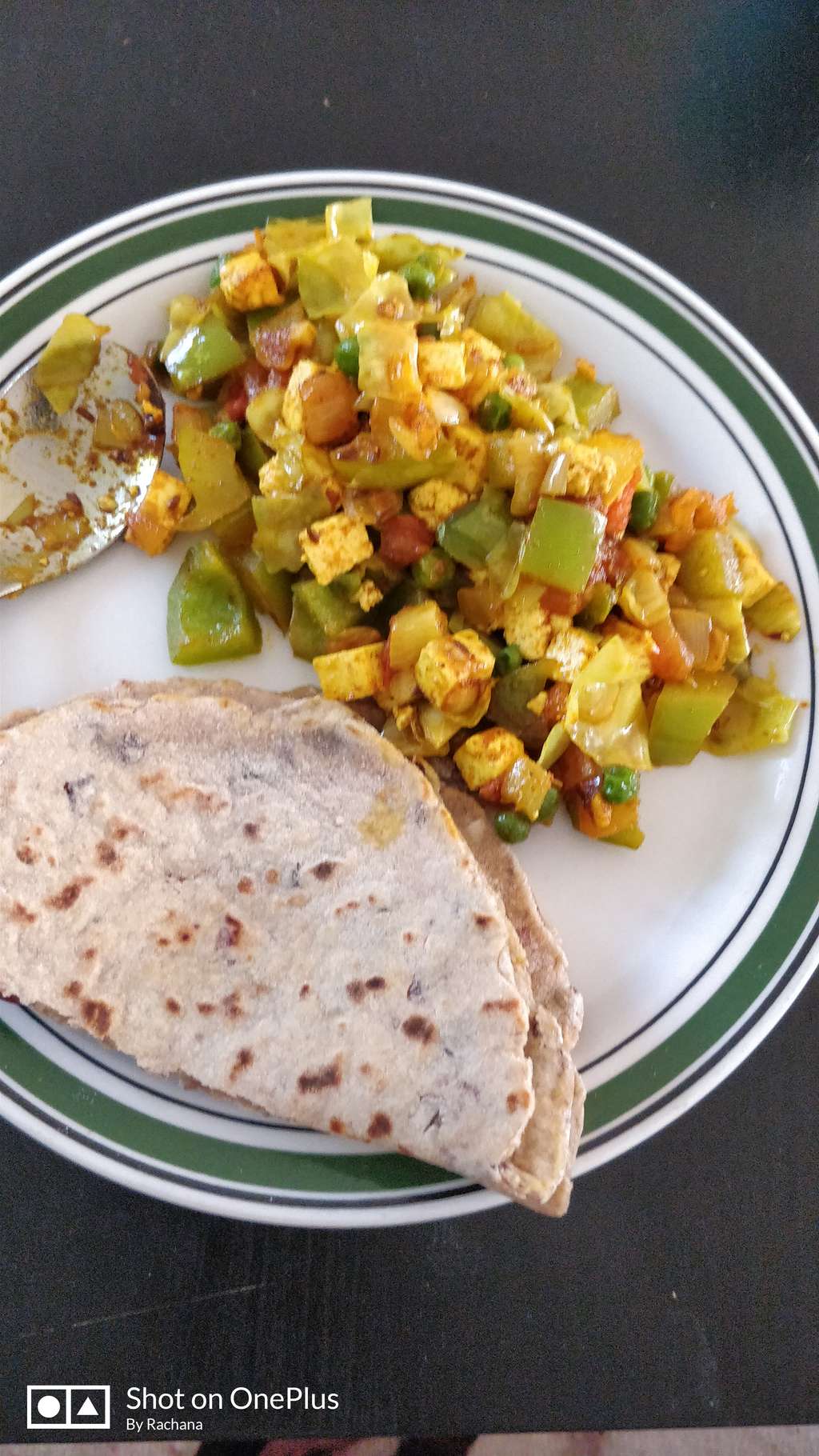 Soya rajma chapati and paneer mix veg