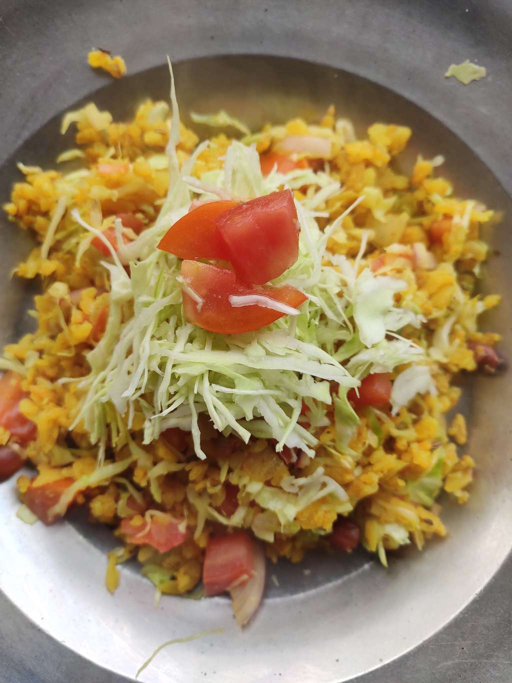 cabbage tomato poha