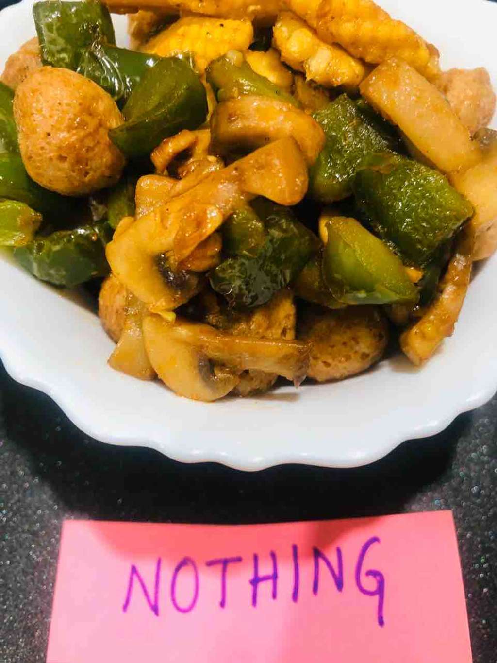 Babycorn-Soya Chunks Stirfry