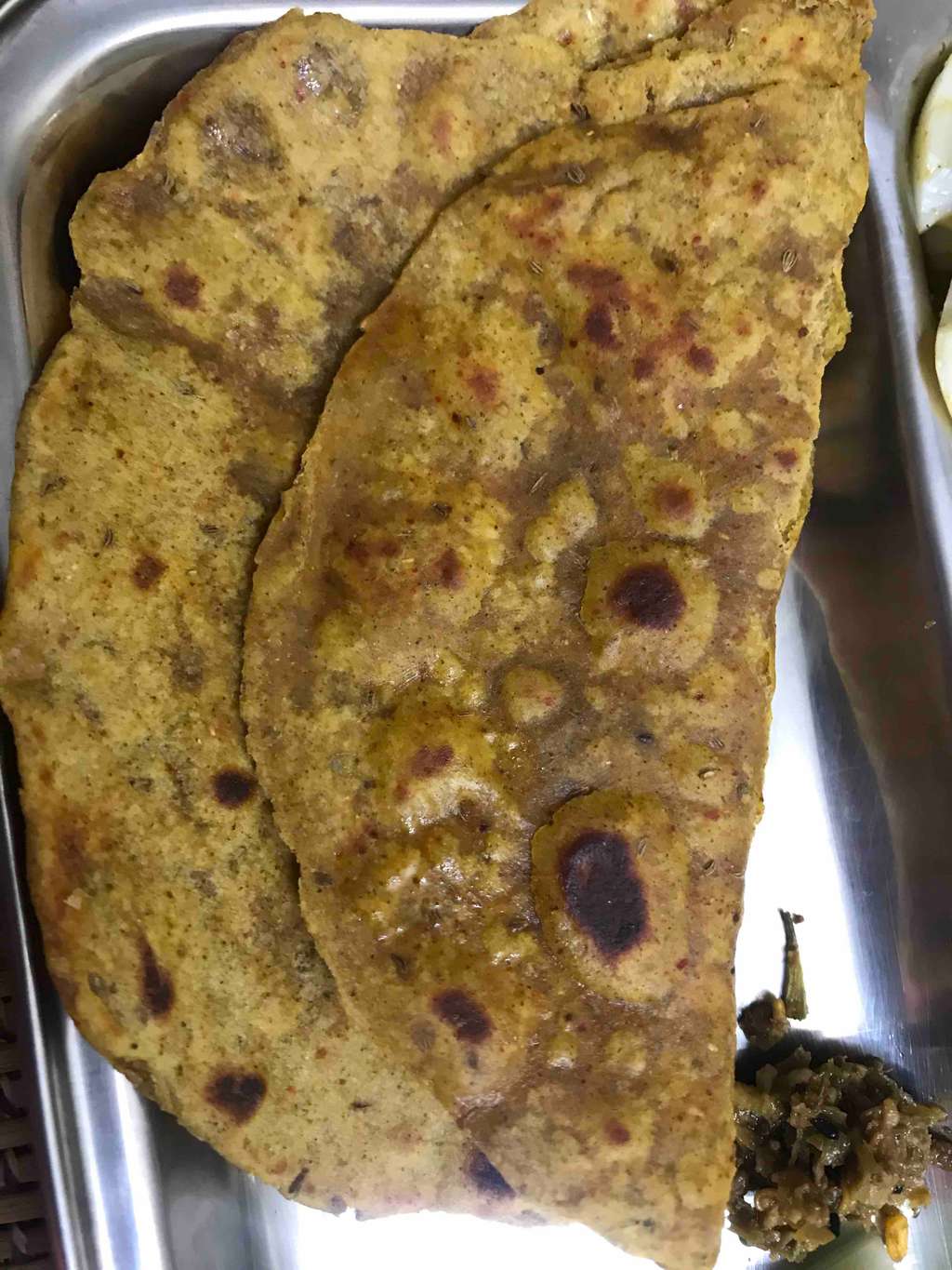 Sattu (roasted gram flour) & wheat paratha