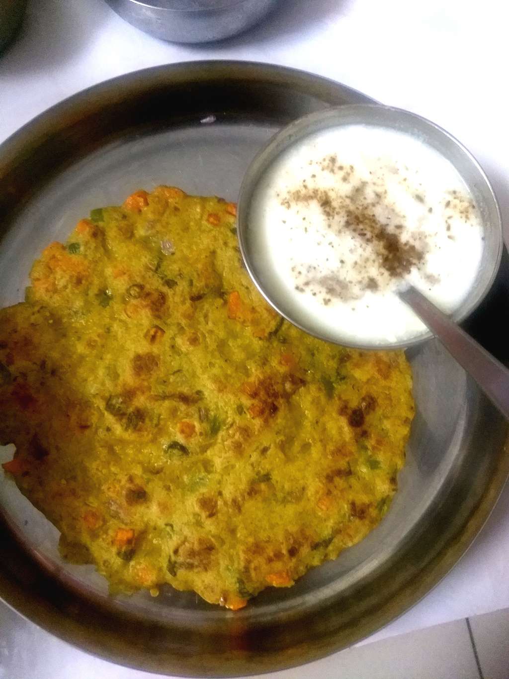 Oats besan Rava vegetable Chilla