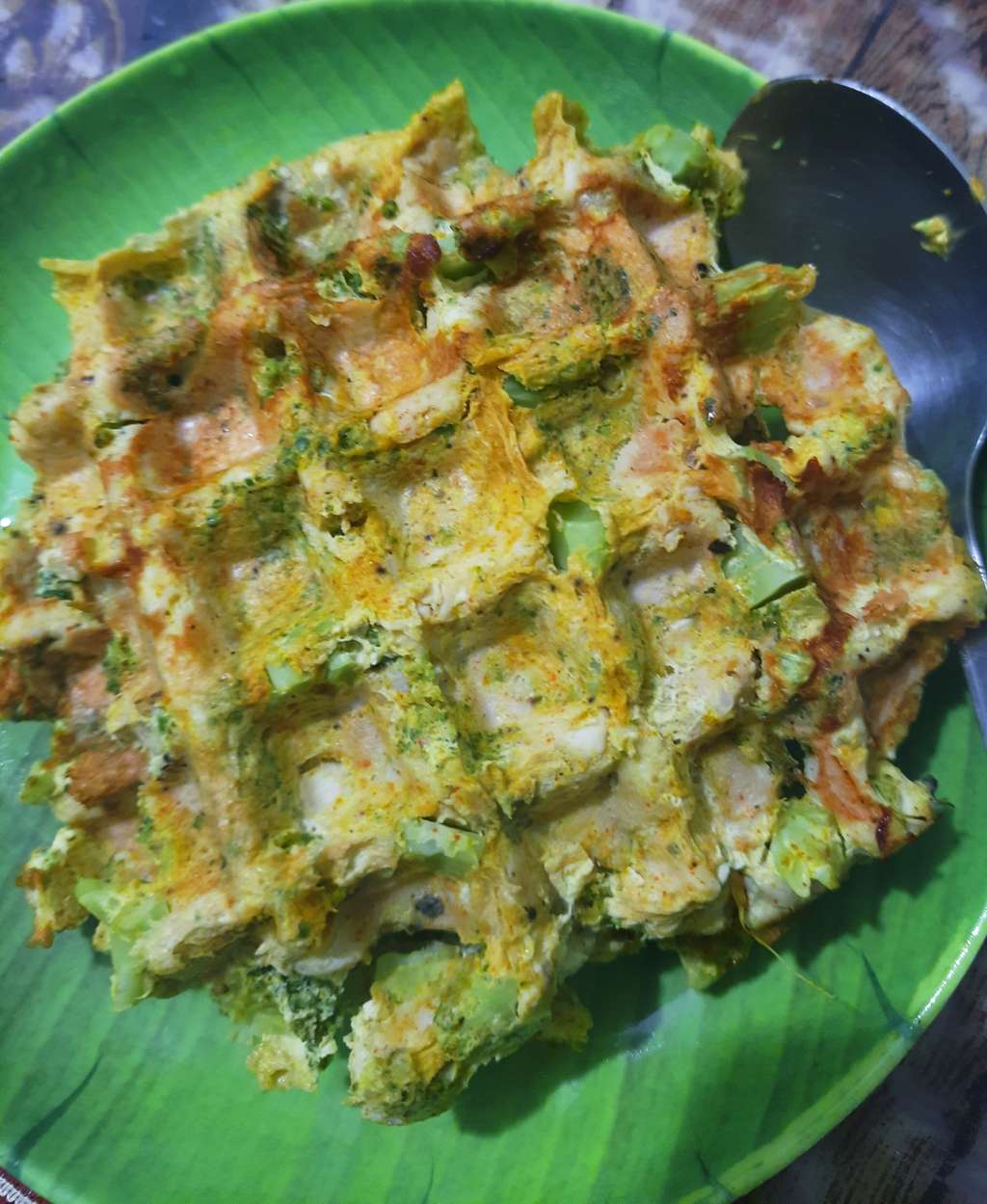 High protein Chicken waffles