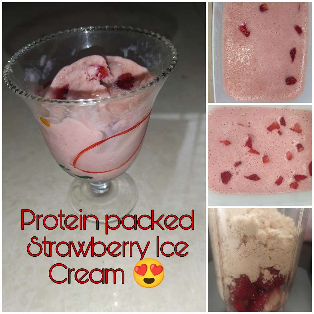 Protein packed Strawberry Ice Cream 🤩