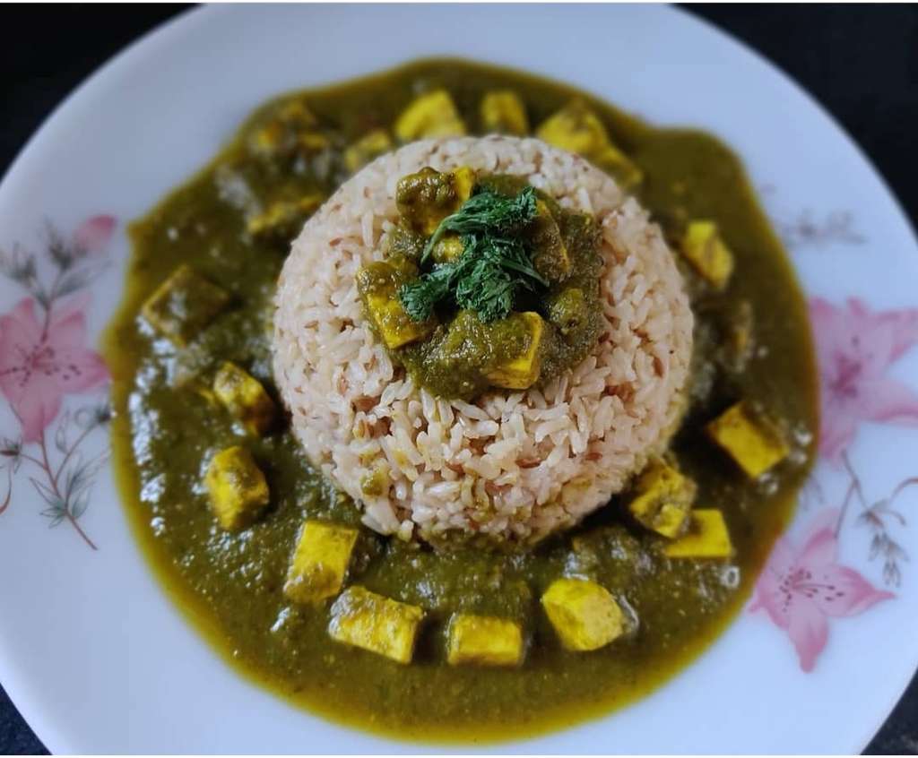 Palak paneer with jeera rice !!