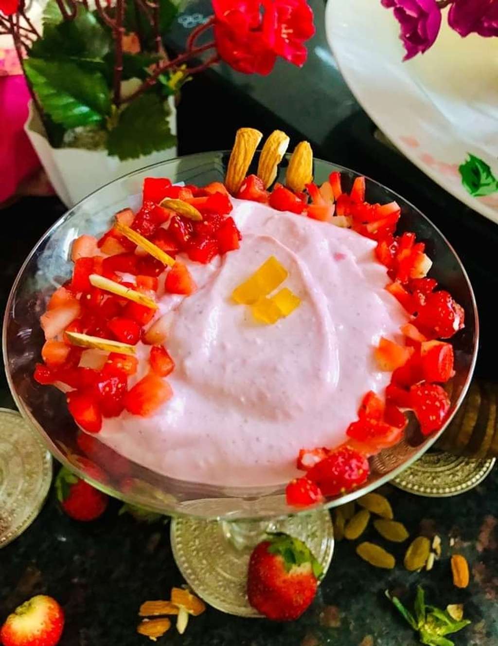 Strawberry shrikhand