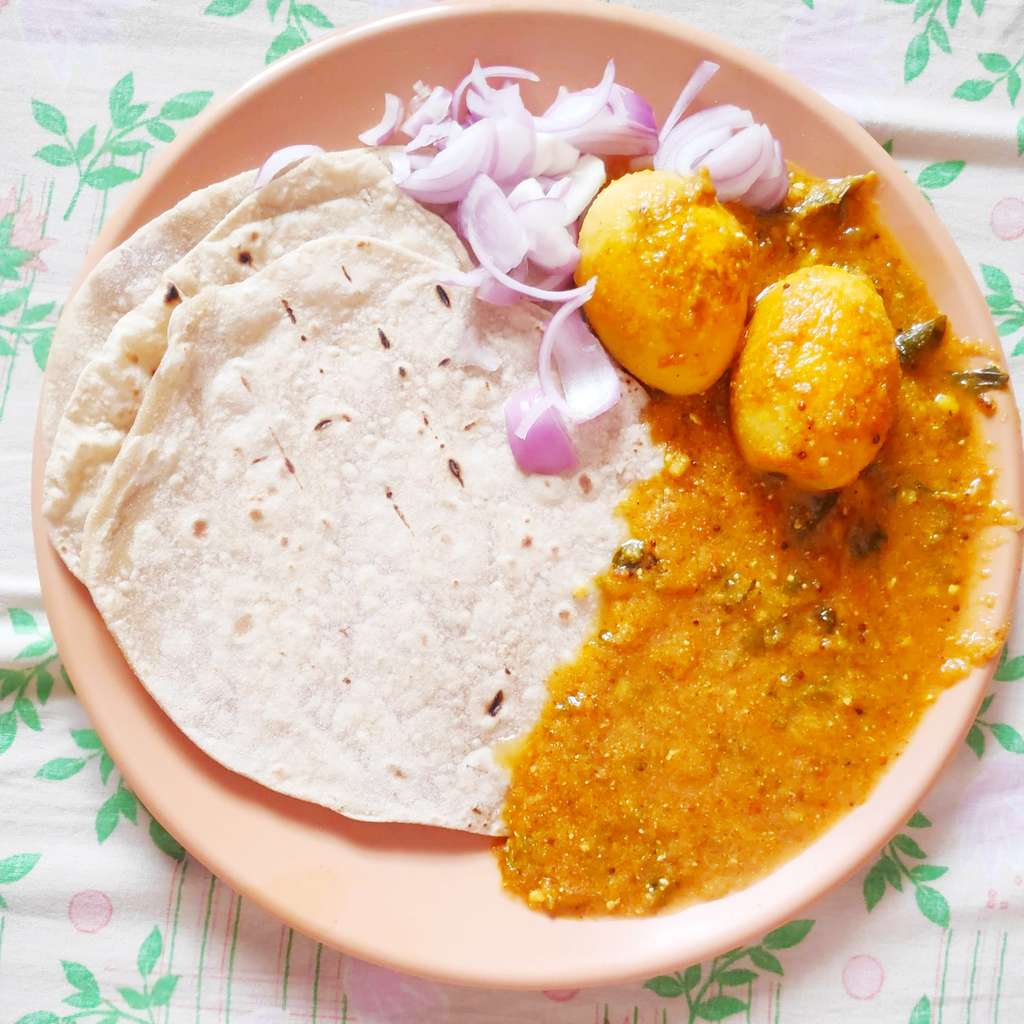 Roti & egg curry