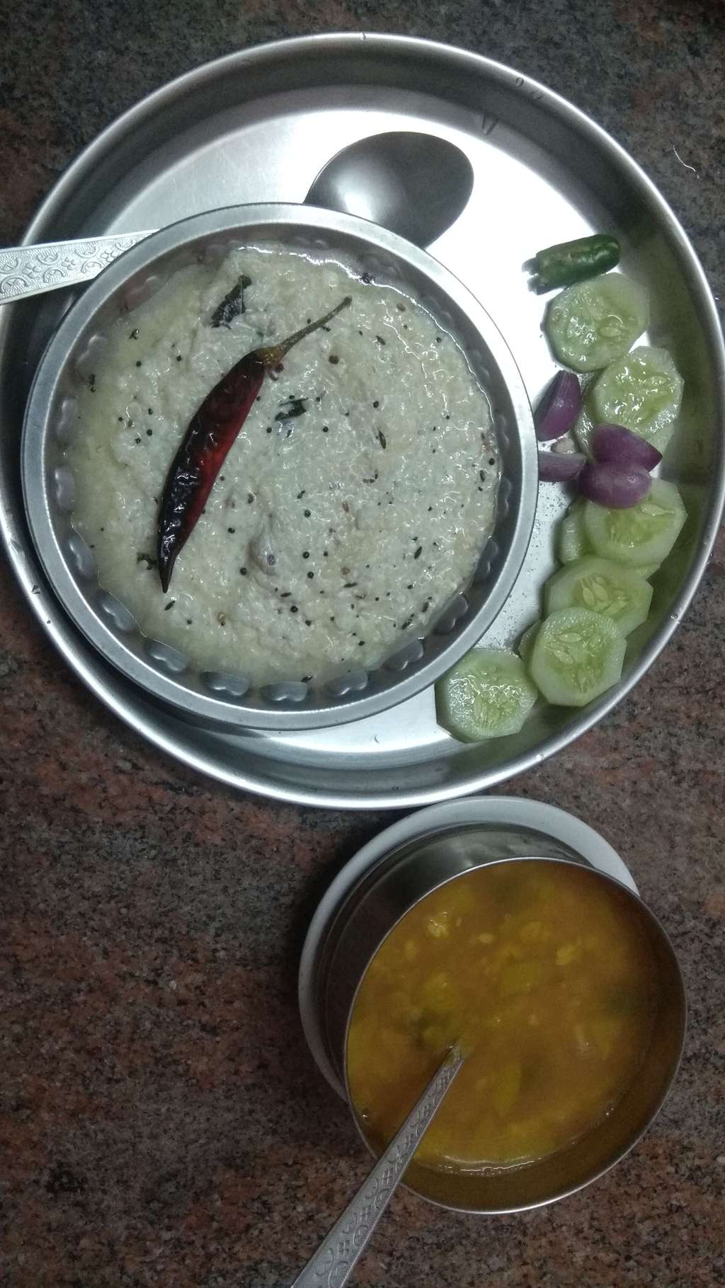 Curd Rice, Sambhar and Salad 