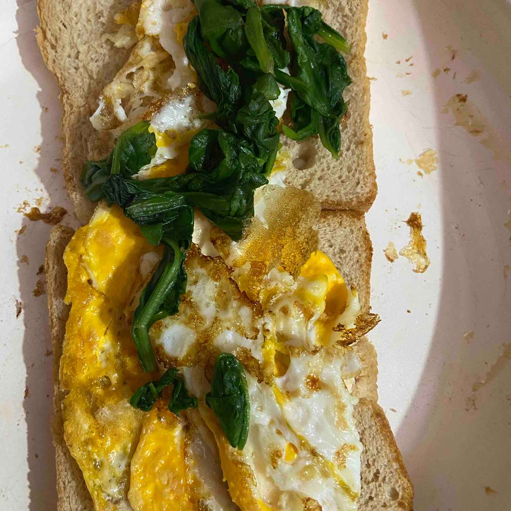 Bread omelet with Palak ( healthy breakfast)