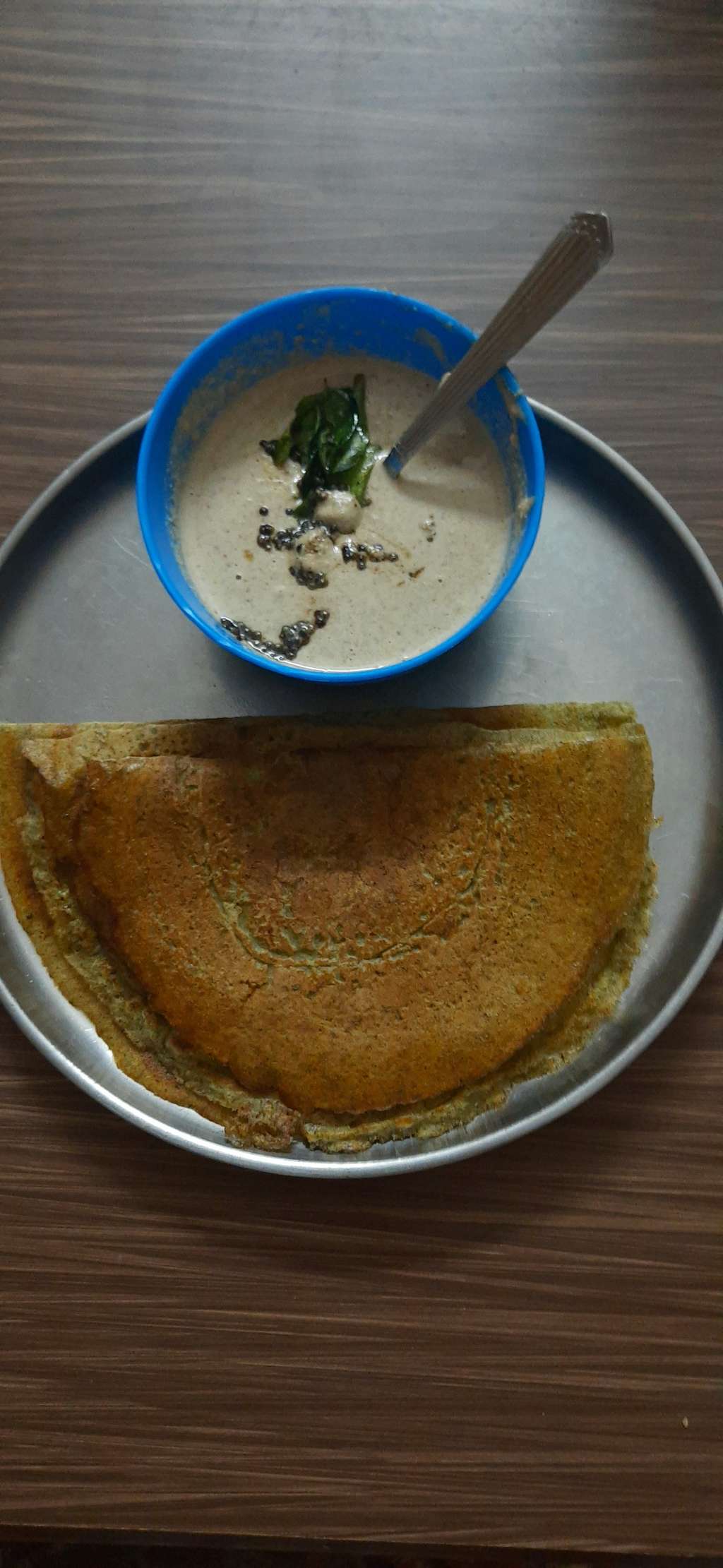 Green gram dosa and peanut chutney 