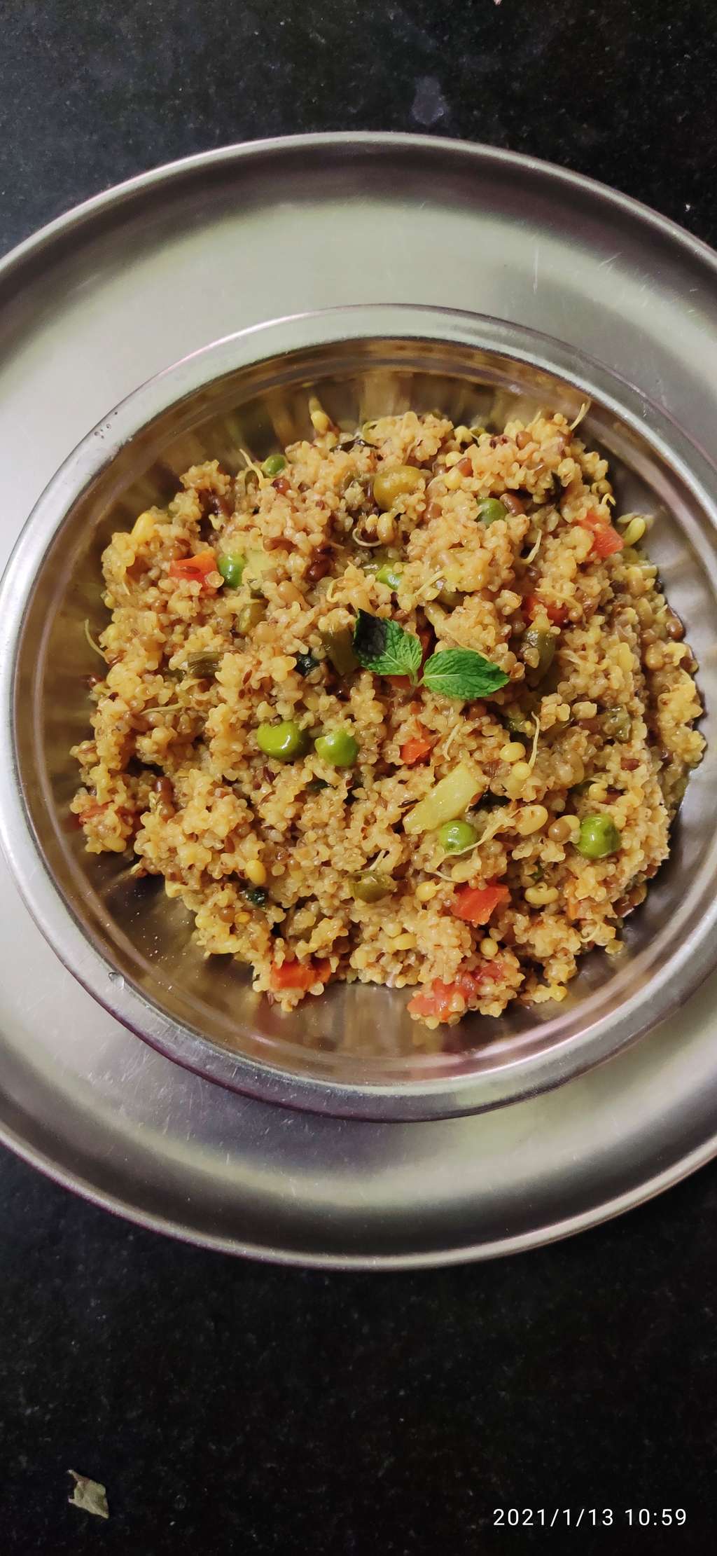 sprouts mong dal daliya upma