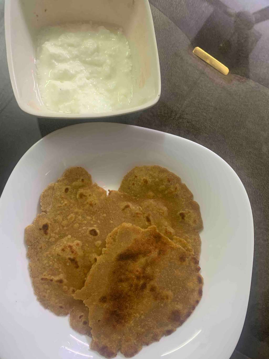 Soya paratha with Curd