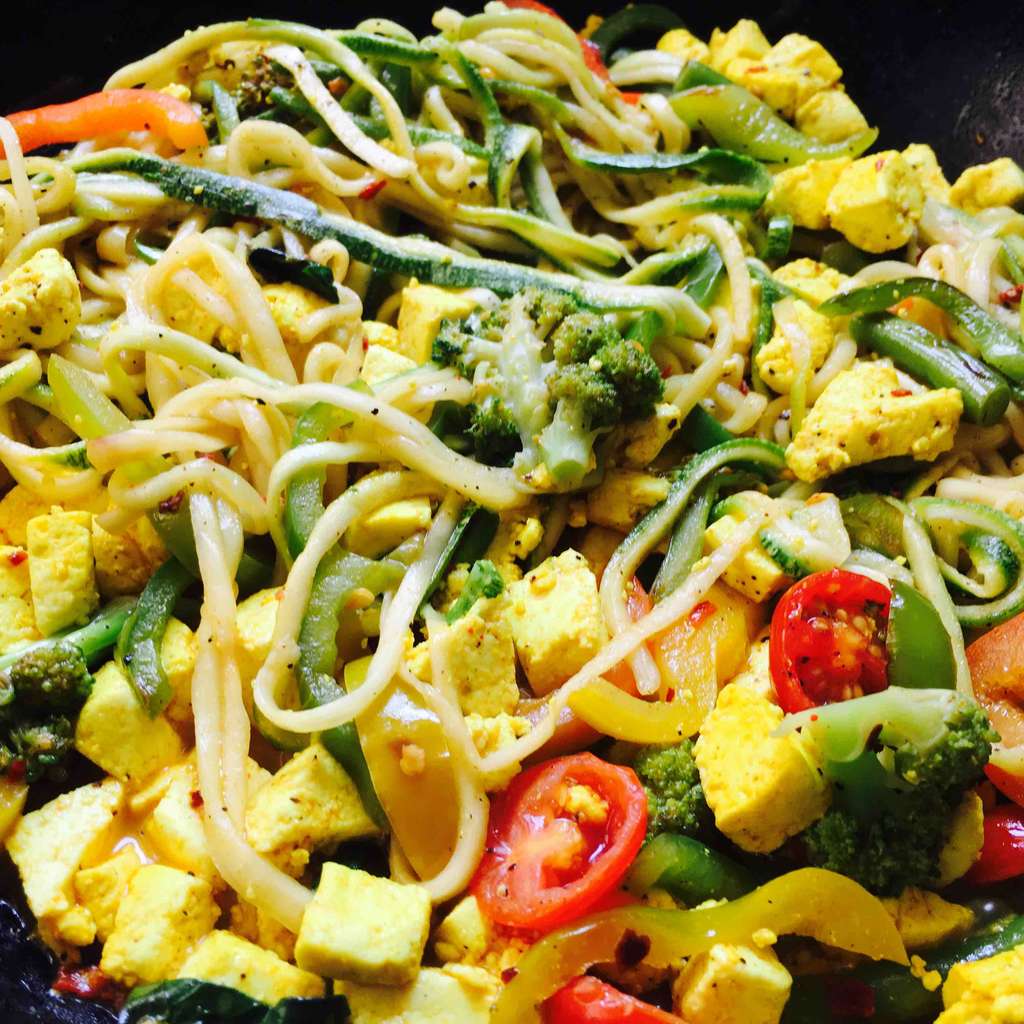 Zoodles : Veg Zucchini Noodles  with Paneer 