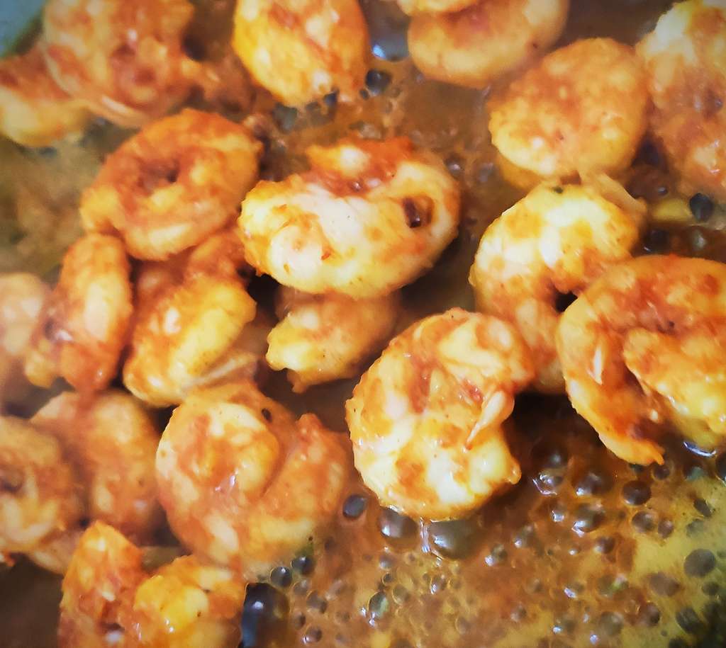 butter garlic prawn tawa fry