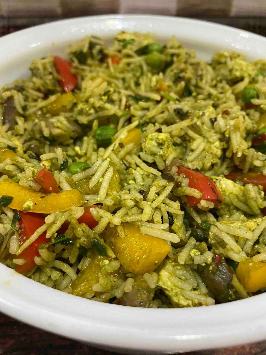 Exotic Paneer Green  Rice 