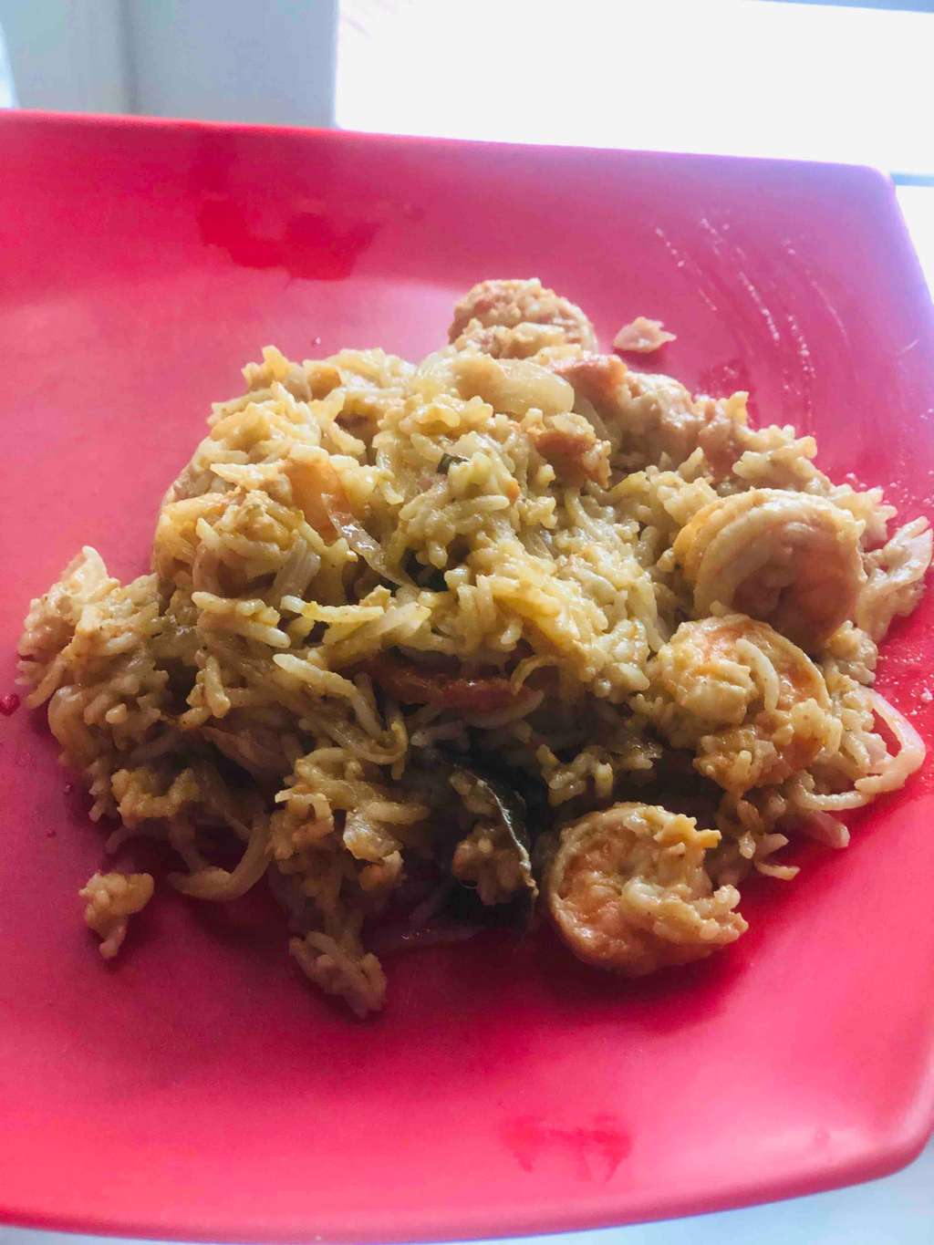 Prawn Pulao cooked in coconut milk
