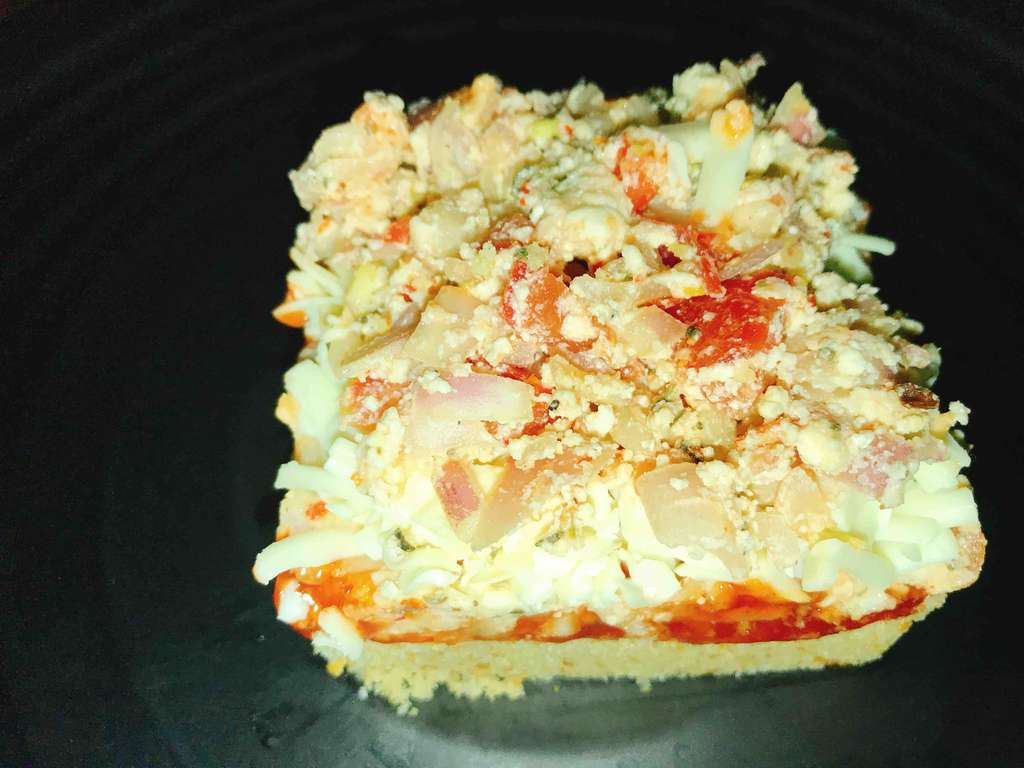 Deconstructed cheese paneer sandwich