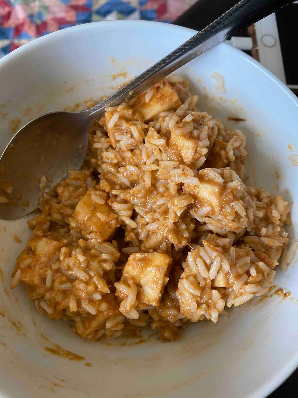 Panner curry with rice 