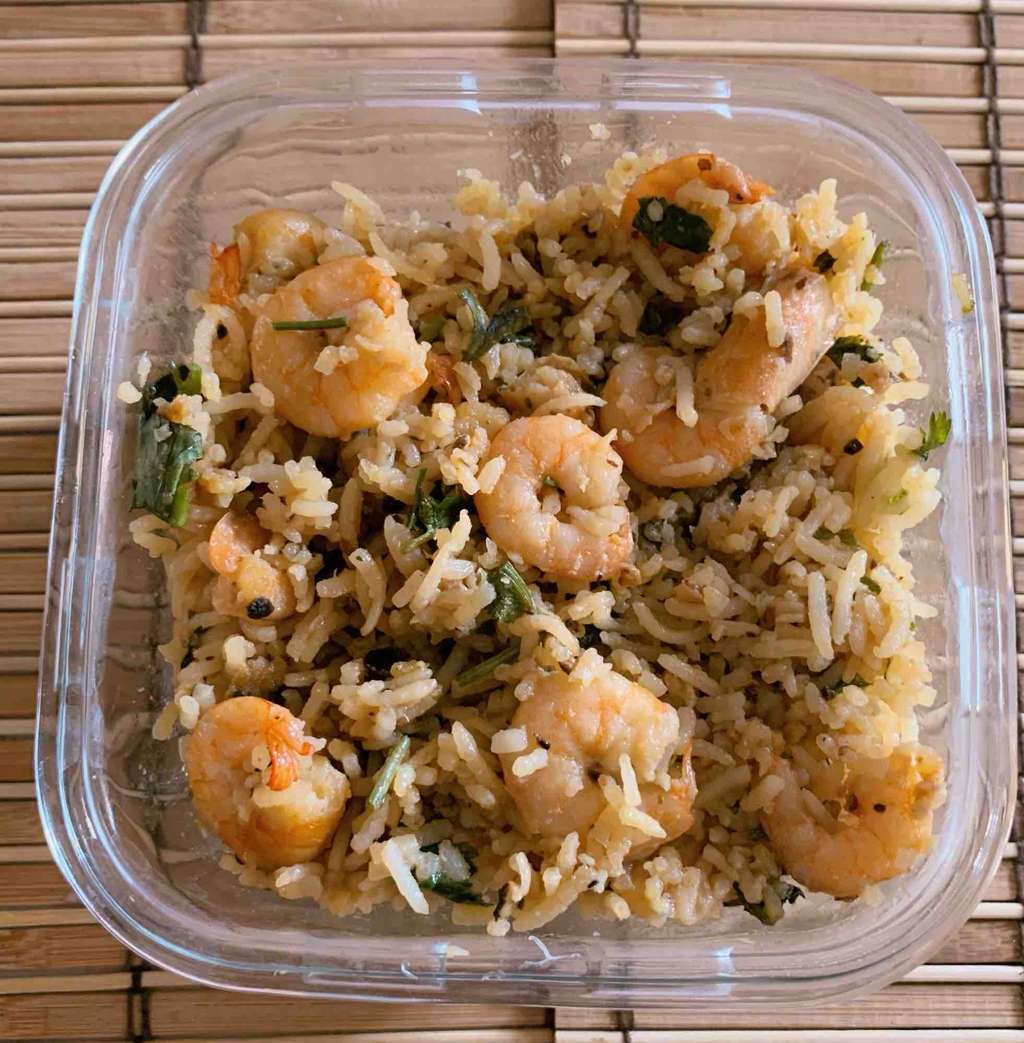 Garlic shrimp rice