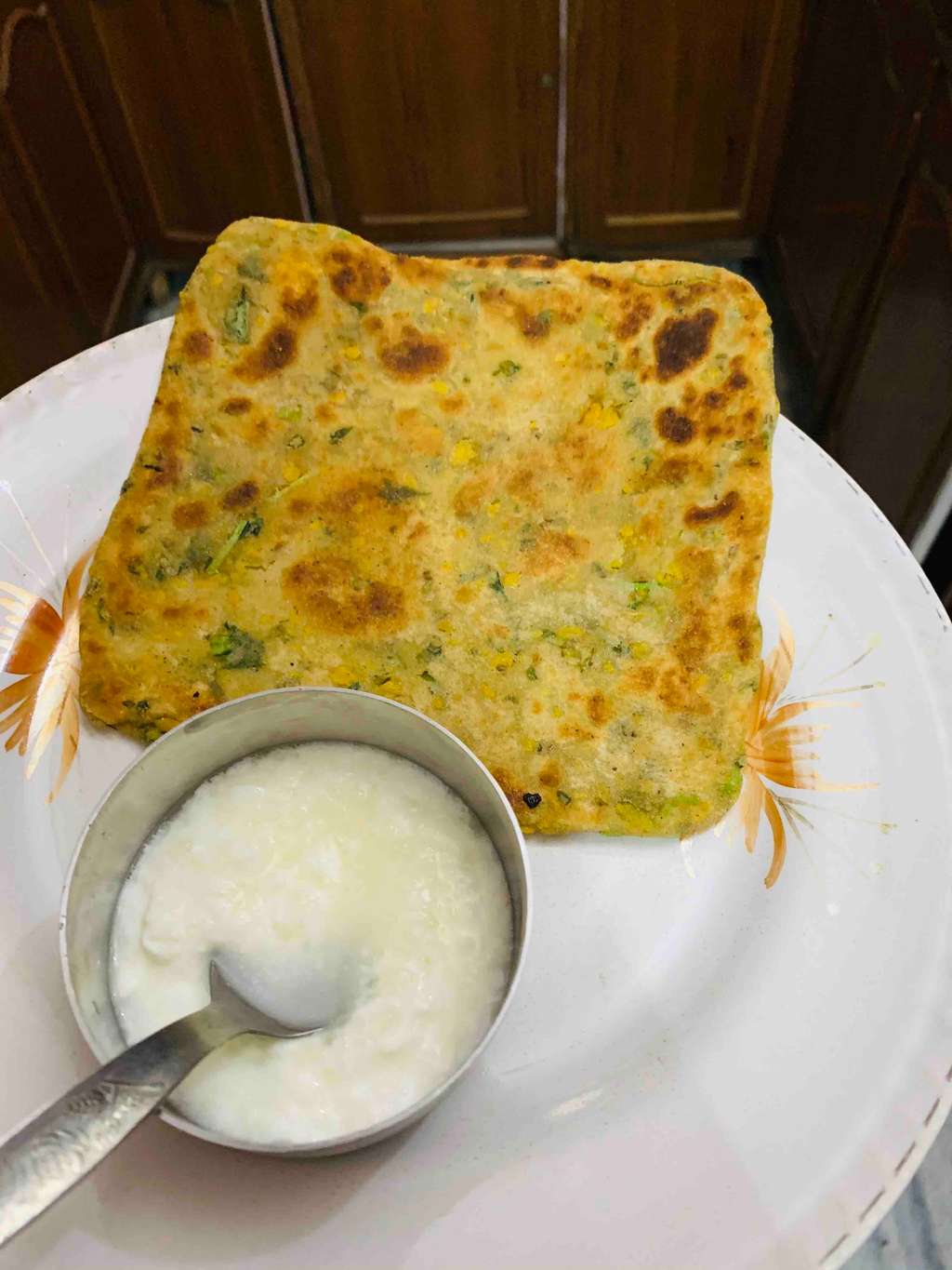 Pumpkin Prantha and curd