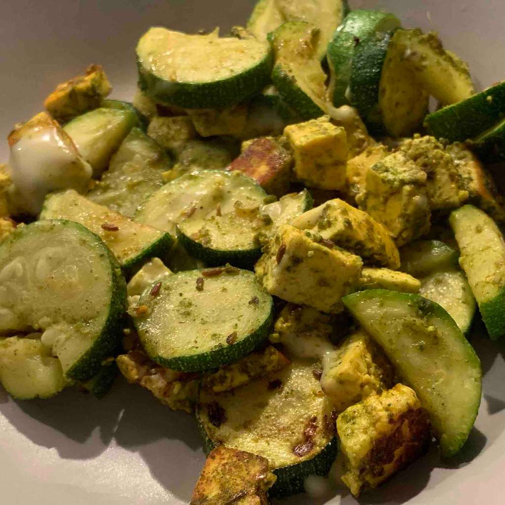 paneer zuchini cheese fry