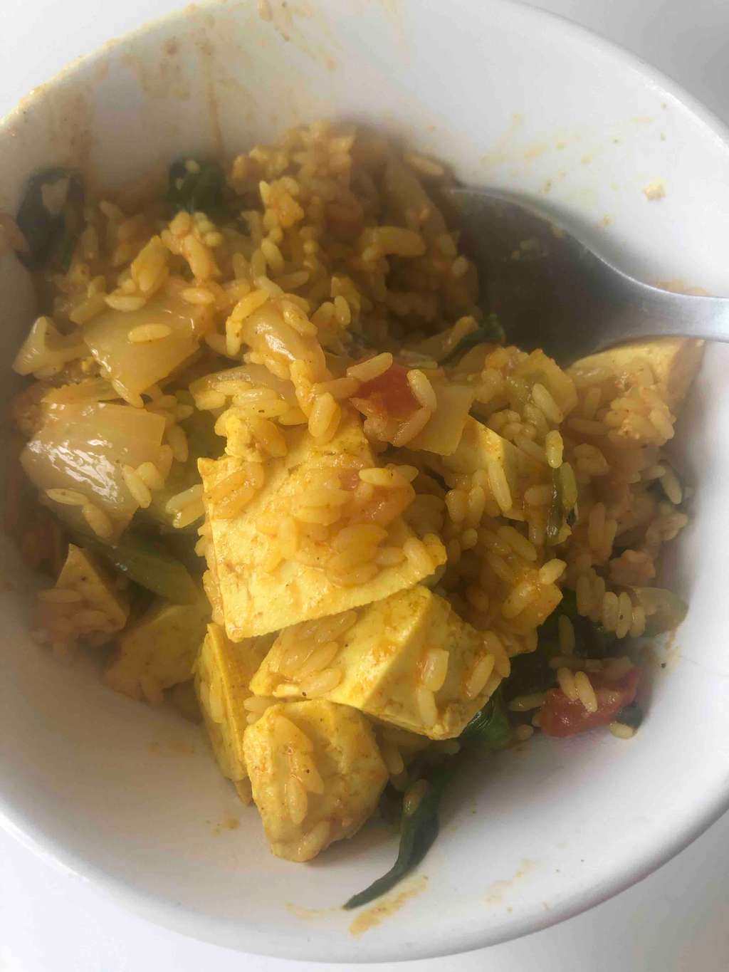 Indian style tofu fried rice