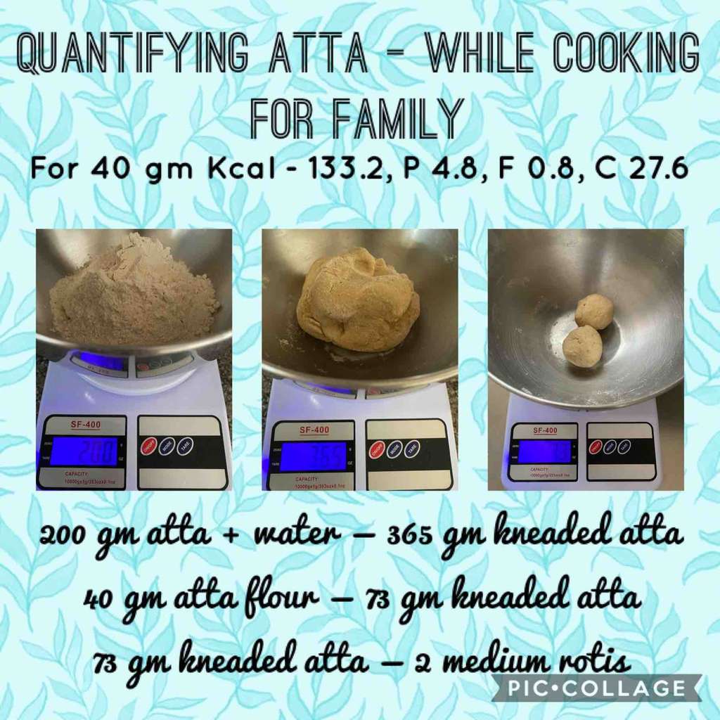 Quantifying atta while cooking for Family