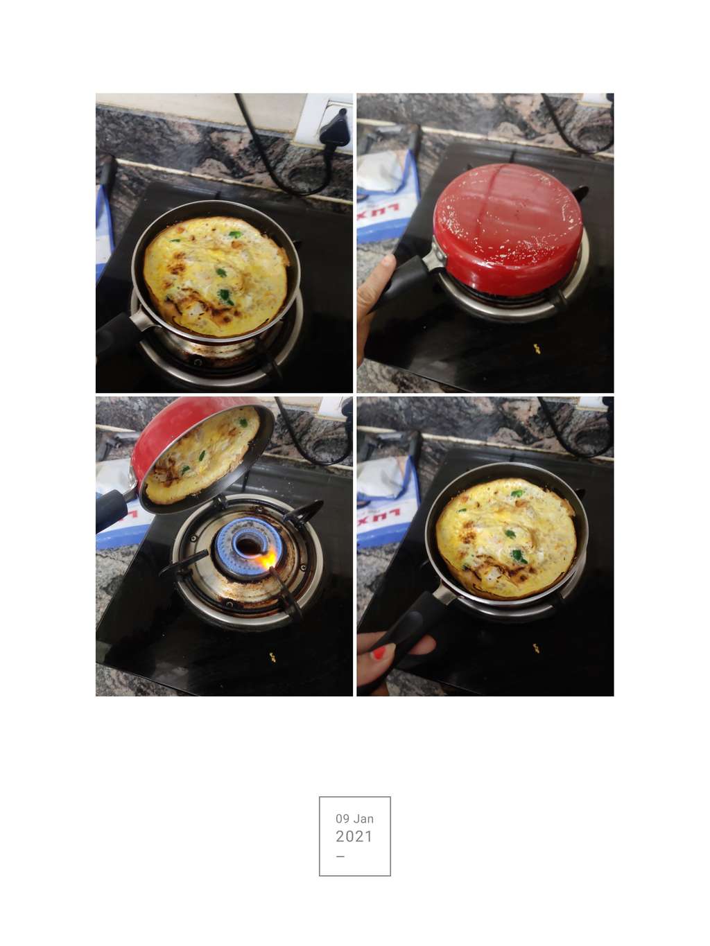 Burnt oil free egg omlet