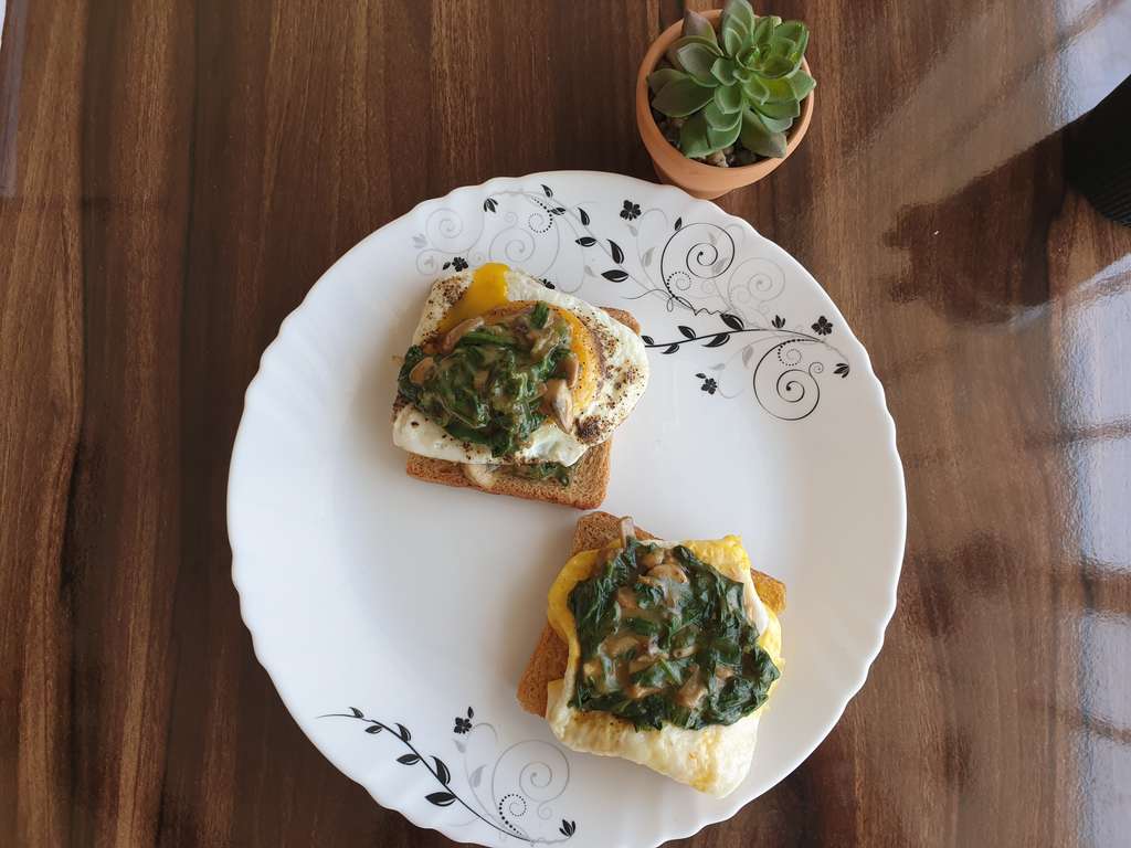 Egg on Spinach bed