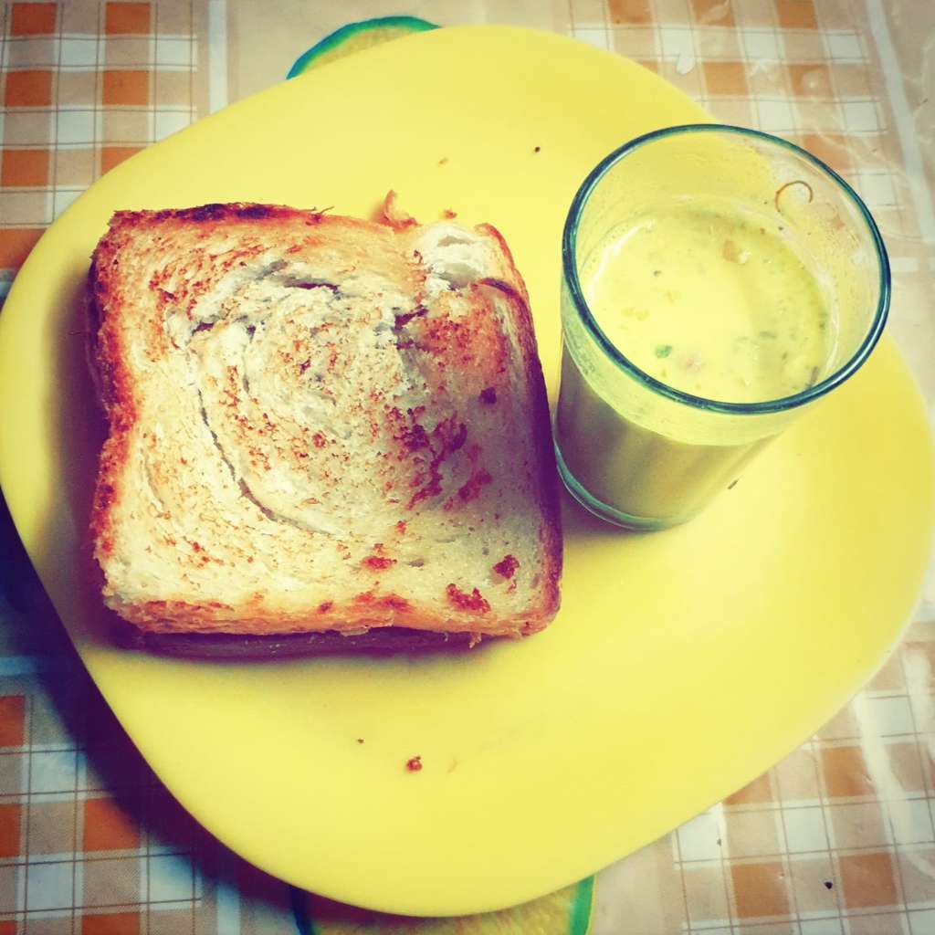 Kesar milk and butter bread 
(late night shenanigans)