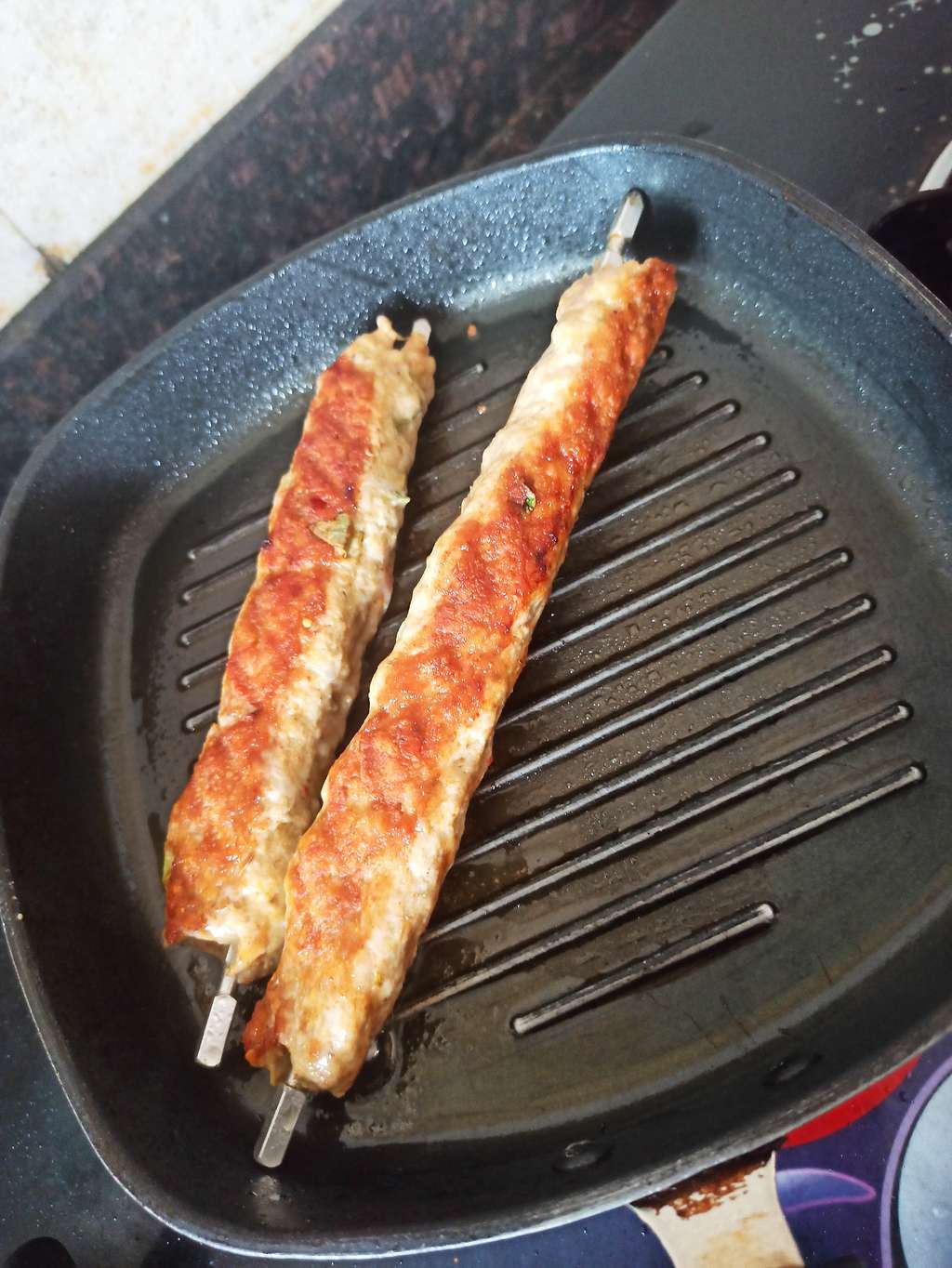 Homemade chicken seekh kebab