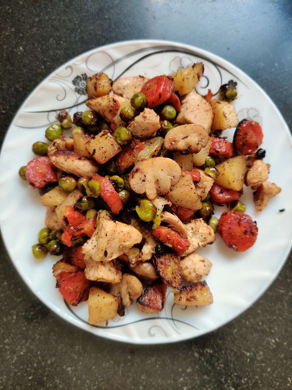 Quick pressure cooked chicken and vegetables