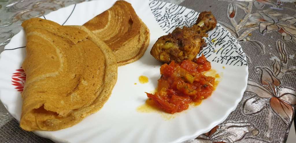 protien rich soya and egg dosa