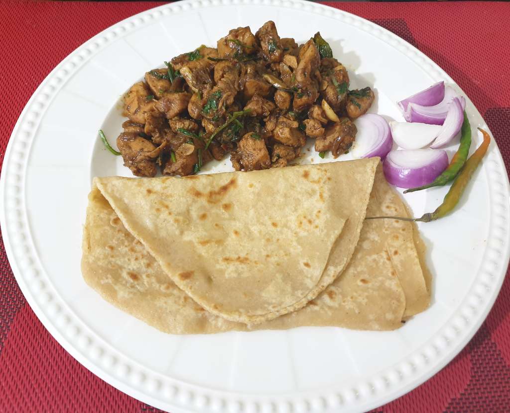 Chicken Sukka and Paratha