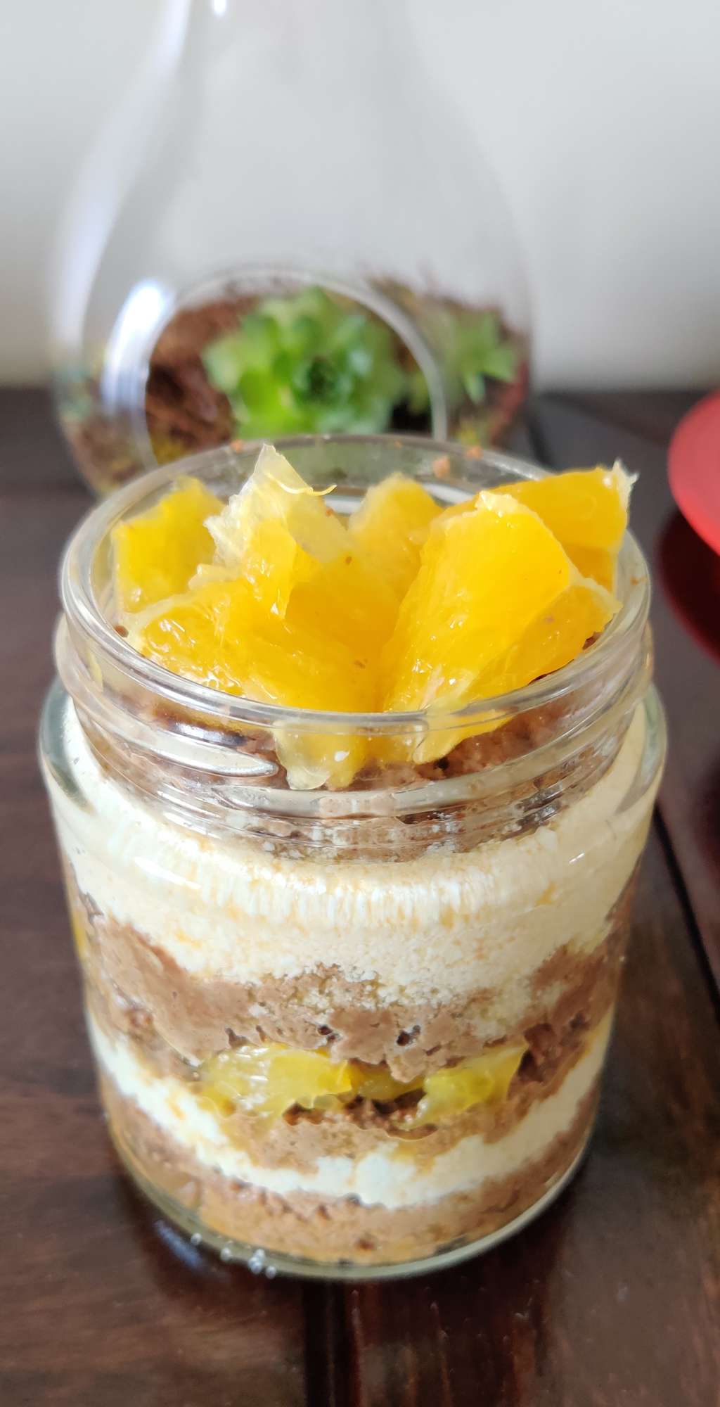 Whey cake in a jar