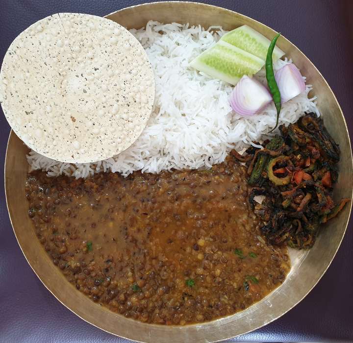 Masoor Dal ,rice and Karela
