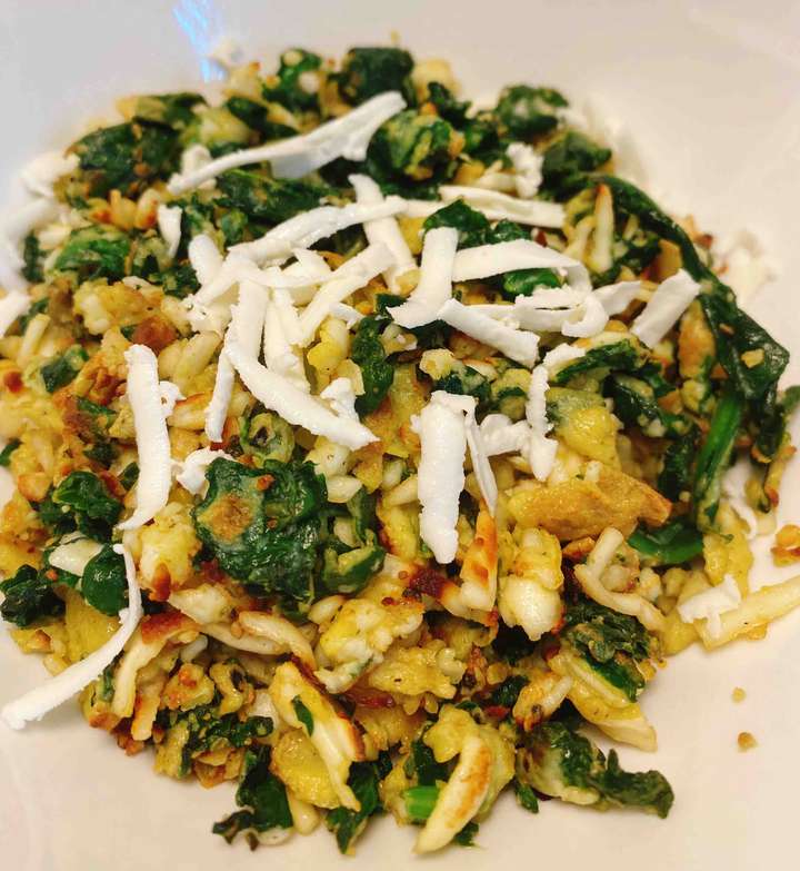 Paneer Spinach Egg Scramble