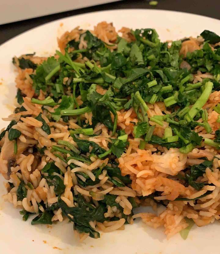 Mushroom and Spinach rice