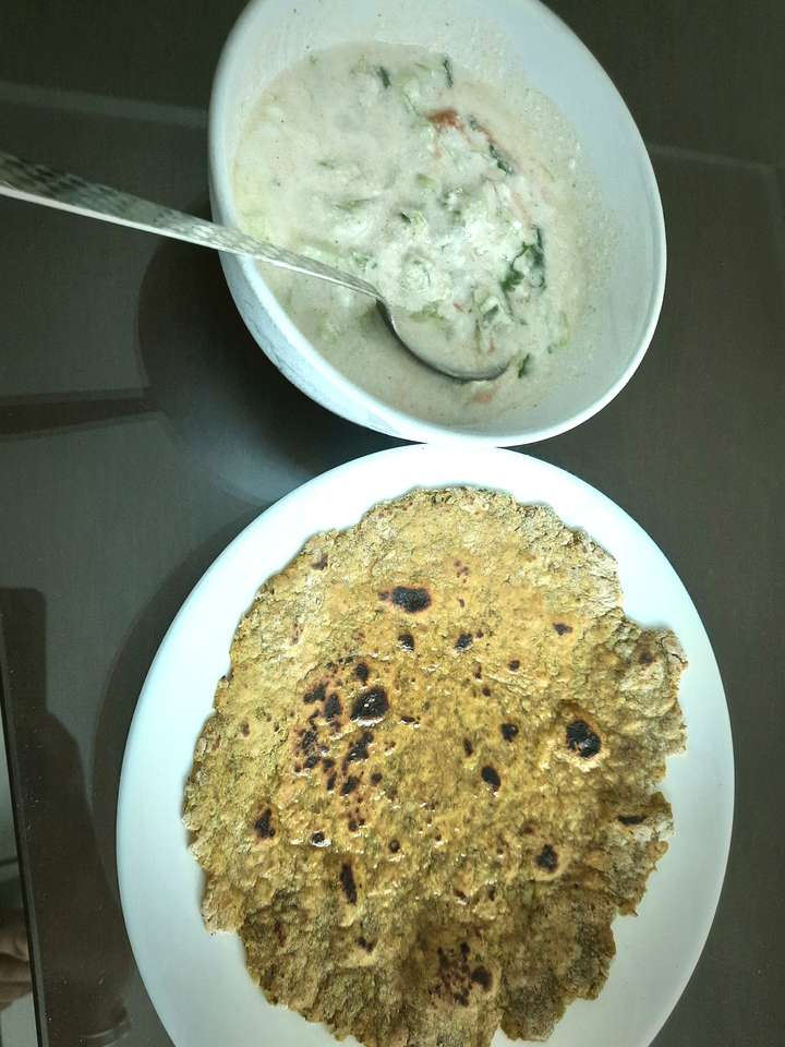 Broccoli Paratha and veggies raita