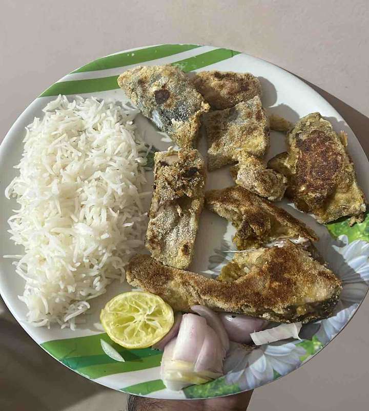 fish fry with Rice 