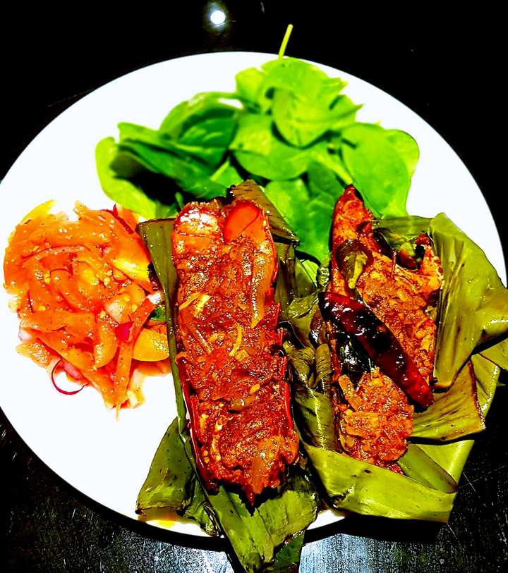 Lobster Tail in Banana Leaf Wrap