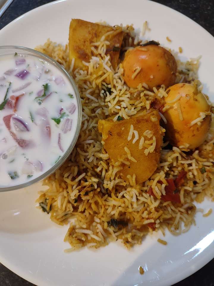Egg Biryani and Raita
