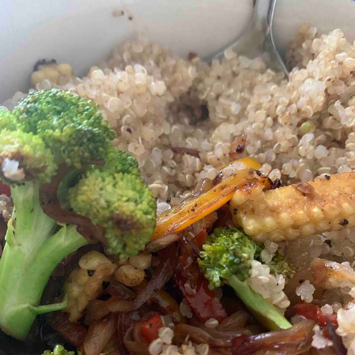 stir fry vegetables with quinoa 