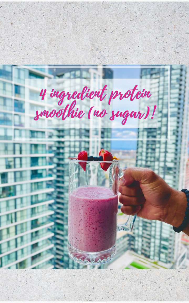 4 Ingredients Protein Smoothie (no sugar!!)