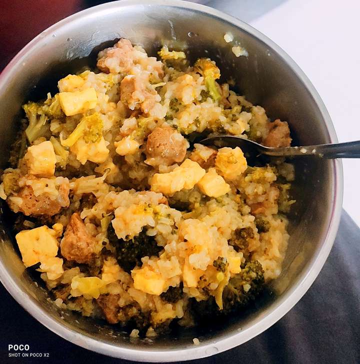 Panner Soya Rice with Brocolli