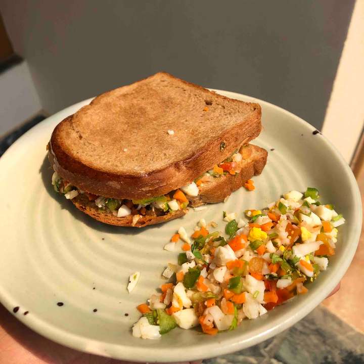 Vegetable Boiled Egg Sandwich 