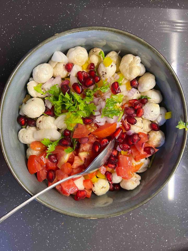 Crunchy Roasted Edamame Makhana salad 
