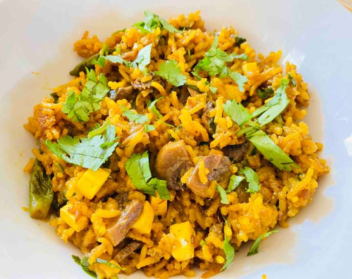Mushroom Paneer Pulav