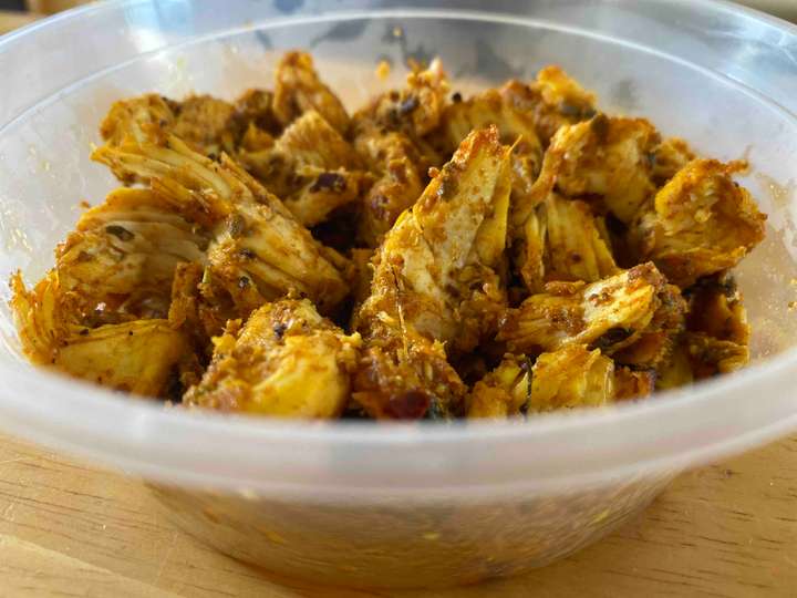 shredded chicken chaat!