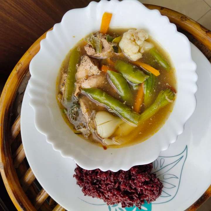Ngu' (meat) kei (chicken) chou (watery boil )