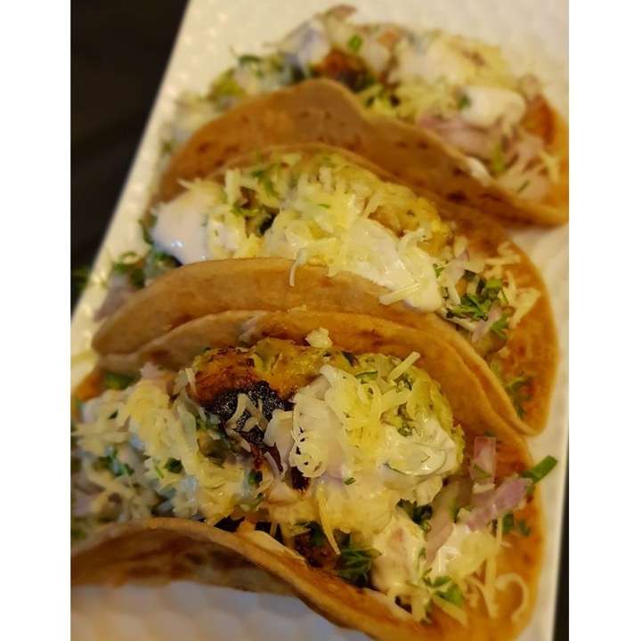 Tacos with Chicken Galouti kababs